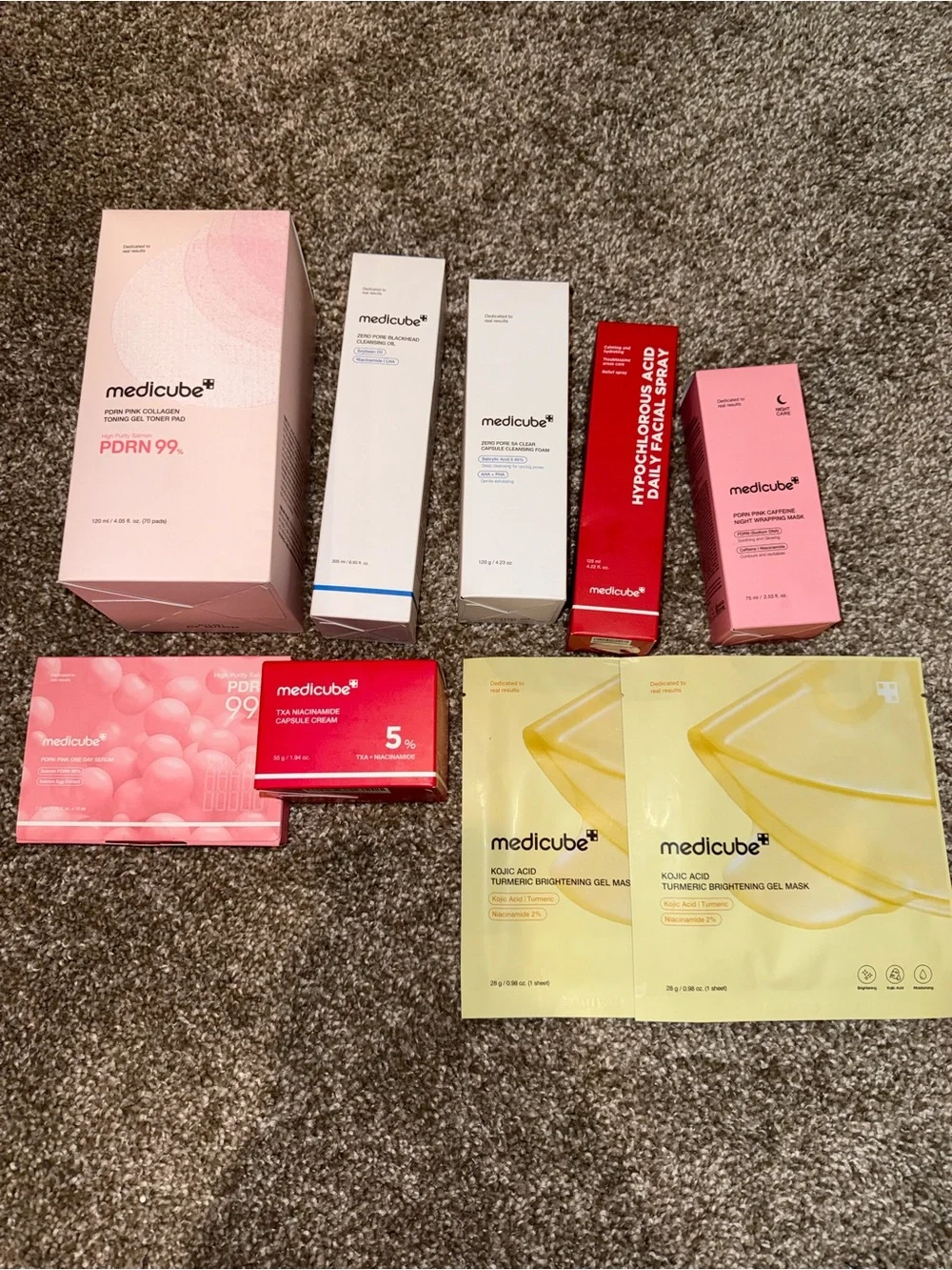 Medicube Women’s Skincare Cleanser & Exfoliant Set — Pink & Yellow Packaging